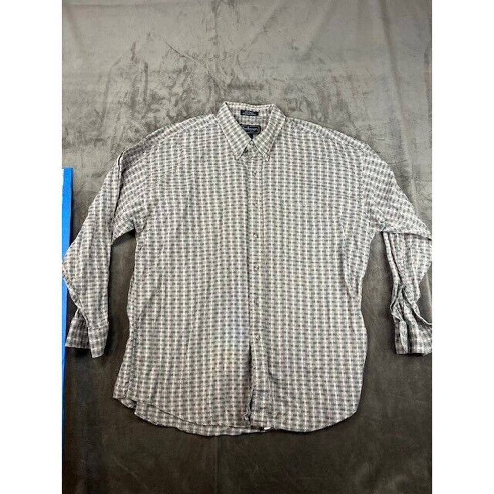 Burberry London Shirt Mens XL‎ green Button Up Long Sleeve checkered